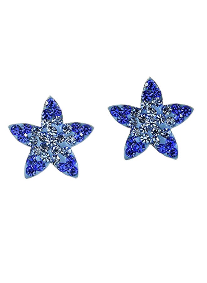 AeraVida Cute Flower-Star Cubic Zirconia 925 Sterling Silver Earrings  - Image 1