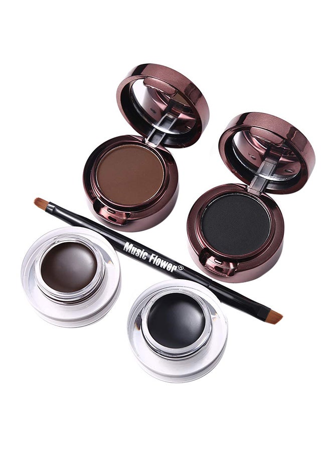 Music Flower 2 in 1 Music Flower Eyeliner And Eyebrow Eye Makeup Kit Black/Brown  - Image 1