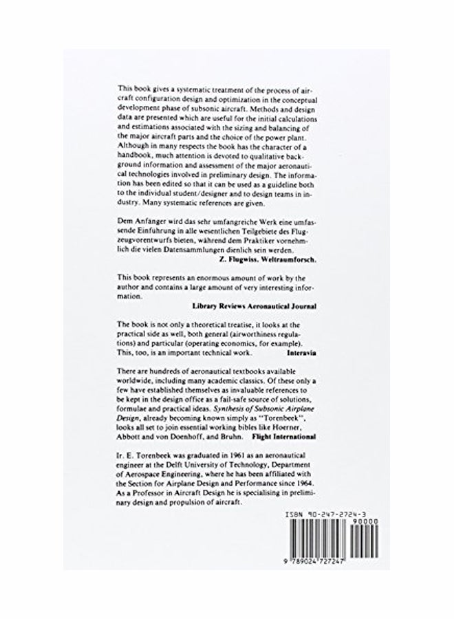 Synthesis Of Subsonic Airplane Design hardcover english - 30 Sep 1982  - Image 2