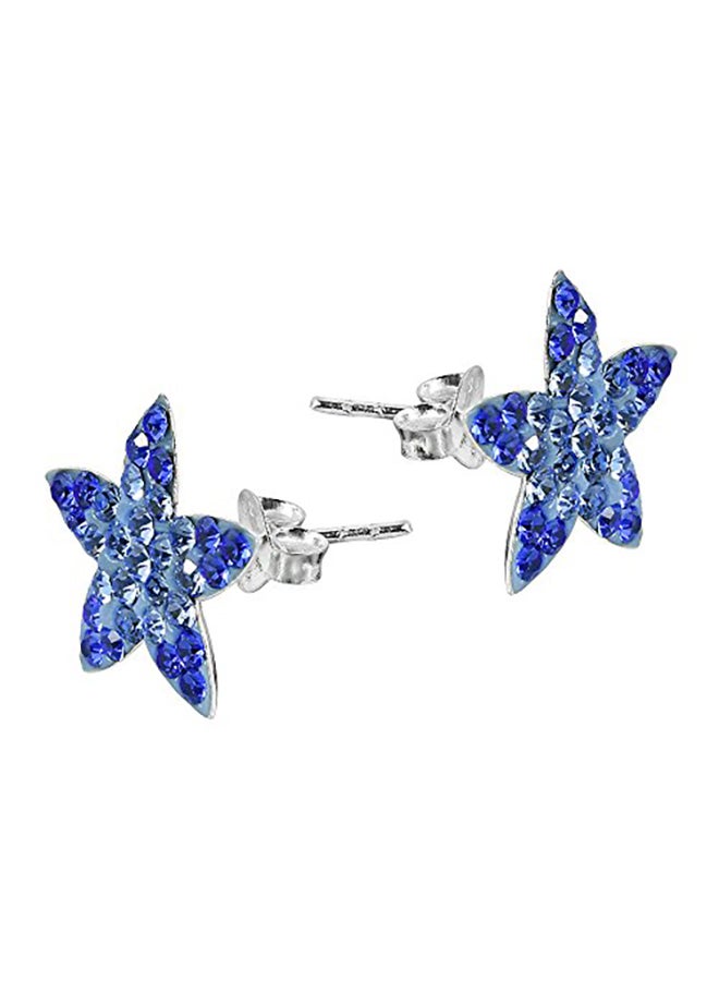 AeraVida Cute Flower-Star Cubic Zirconia 925 Sterling Silver Earrings  - Image 2