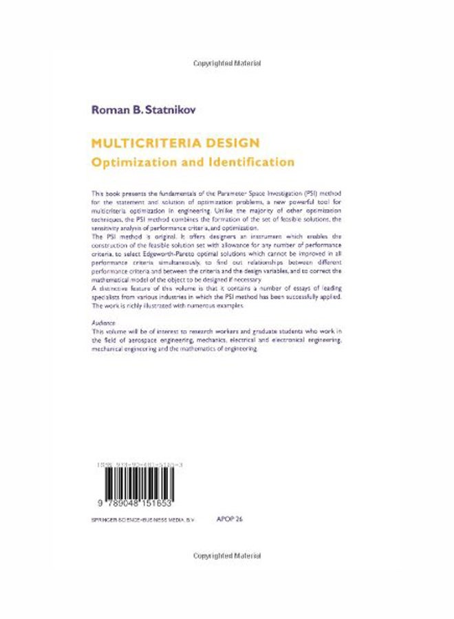 null - Multicriteria Design: Optimization And Identification (Applied Optimization) paperback english - 04 Dec 2010 - Image 1
