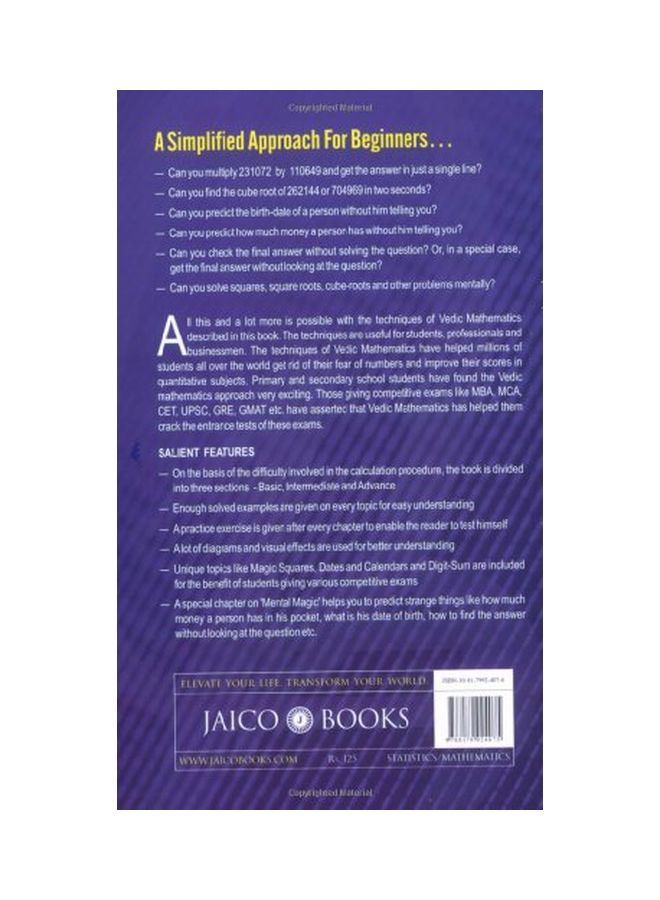 Vedic Mathematics: Made Easy paperback english - 15 Jul 2006  - Image 2