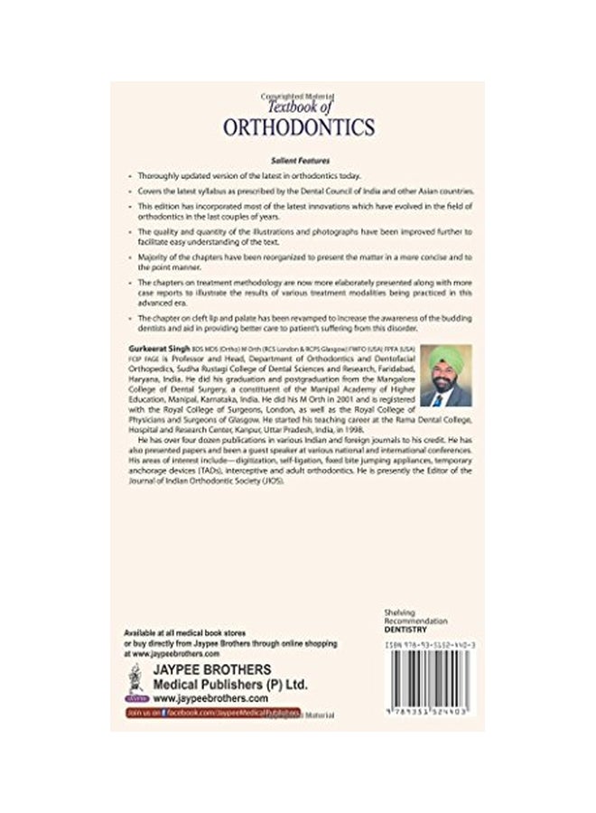 Textbook Of Orthodontics Paperback English by Gurkeerat Singh - 2015-03-31  - Image 2