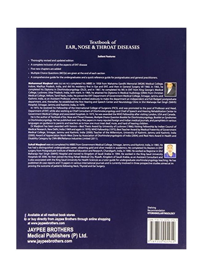 Textbook Of Ear, Nose And Throat Diseases Paperback English by Mohammad Maqbool - 01 Sep 2013 - Image 2