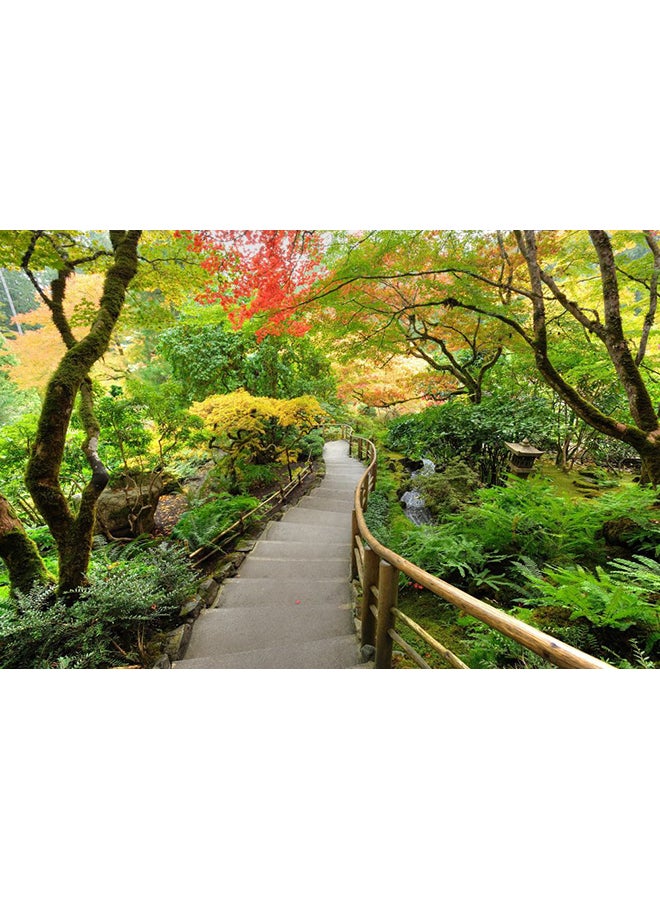 ورق جدران بطبعة ثلاثية الأبعاد تعبر عن طريق في الغابة متعدد الألوان 3X3متر - Image 1