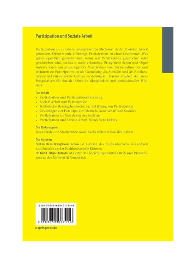 Partizipation Und Soziale Arbeit Paperback German by Bringfriede Scheu - 16 Mar 2013 - Image 2