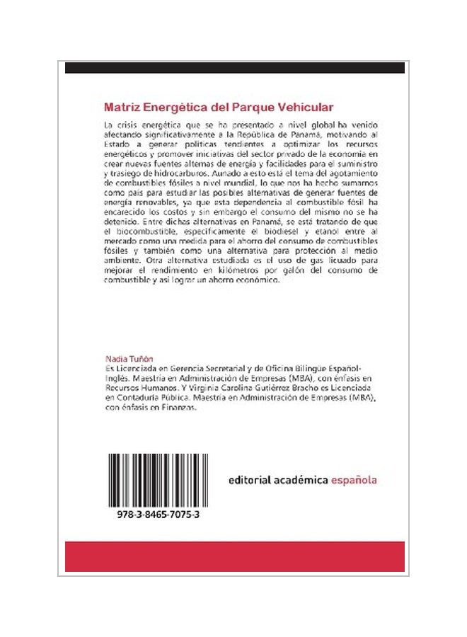 Matriz Energetica Del Parque Vehicular paperback spanish - 01 Feb 2013