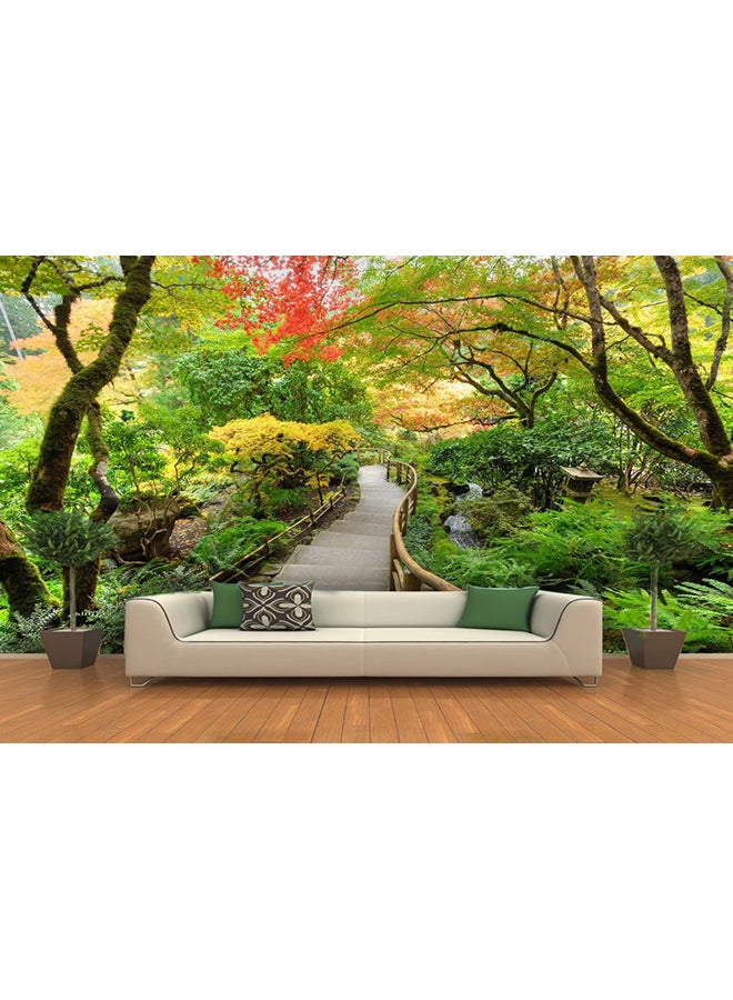 ورق جدران بطبعة ثلاثية الأبعاد تعبر عن طريق في الغابة متعدد الألوان 3X3متر - Image 2