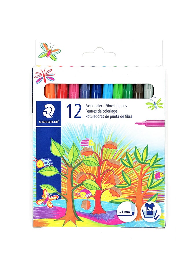 STAEDTLER - 12-Piece Noris Fibre Tip Colouring Pen Set Multicolour - Image 1