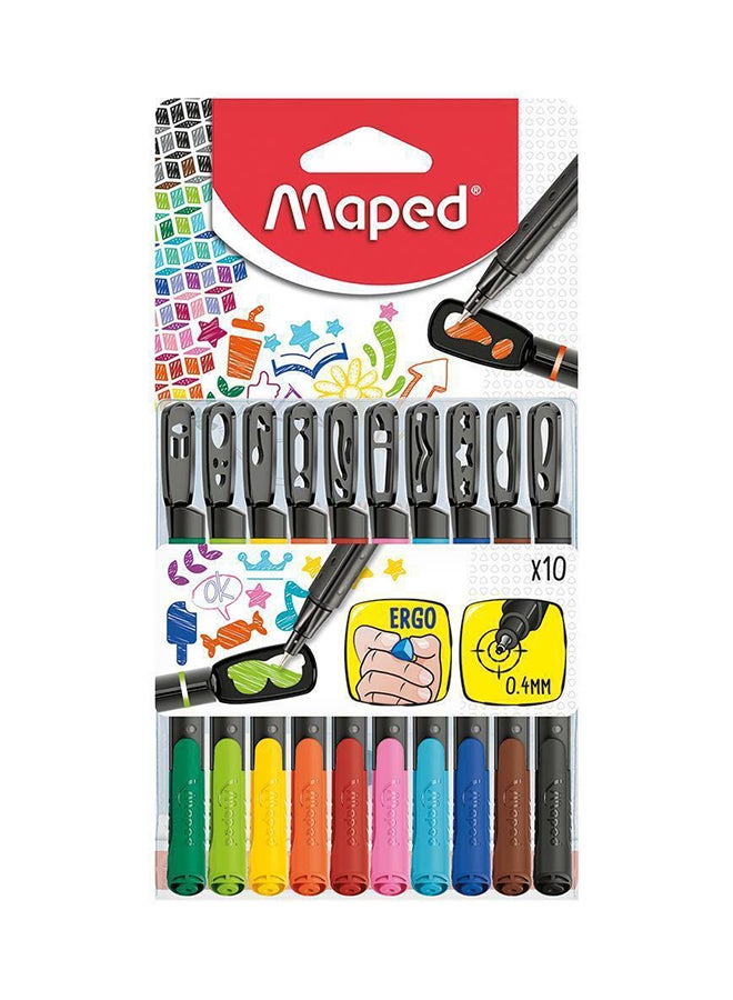 Maped 10-Piece Fineliner With Stencil Set - Image 1