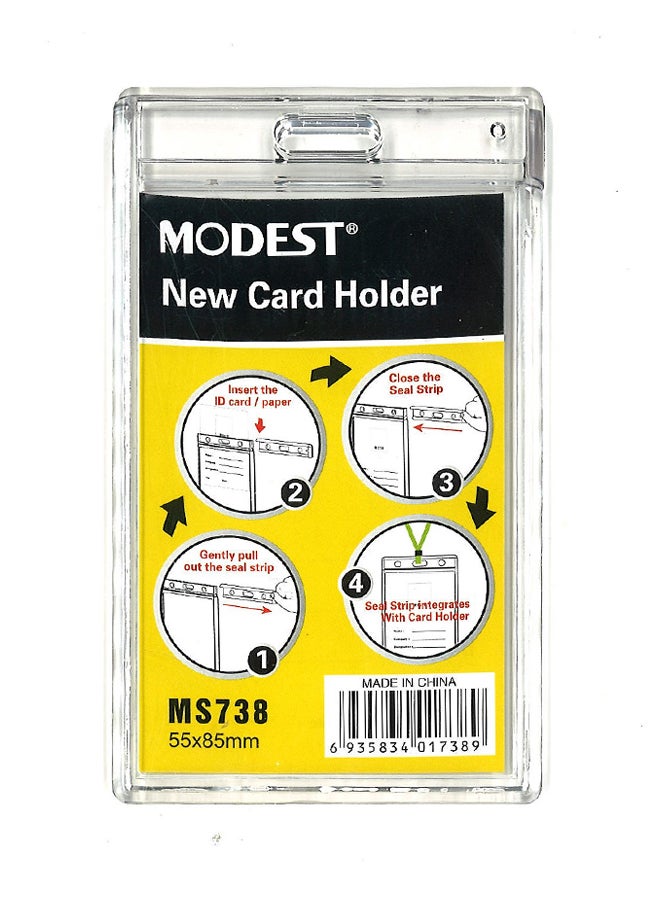 موديست حامل بطاقات هوية بتصميم أفقي شفاف - Image 1