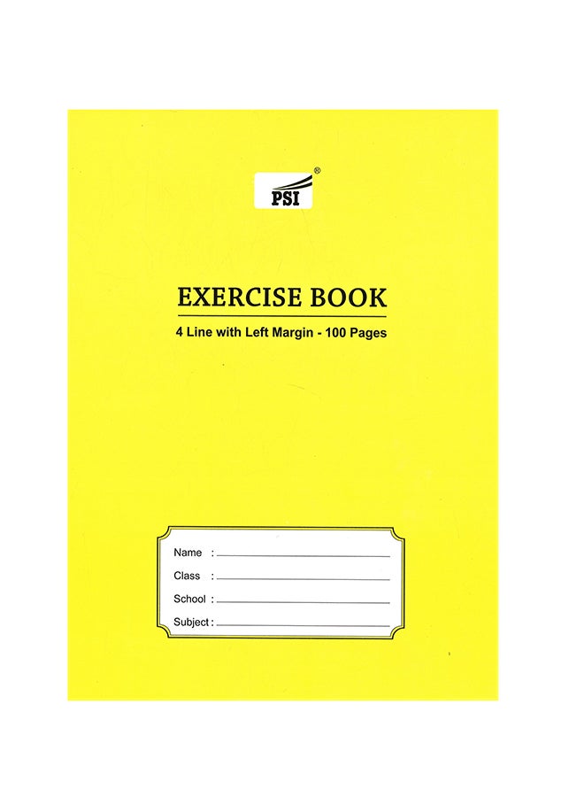 Psi - Four Line Exercise Book, 100 Pages Yellow - Image 1