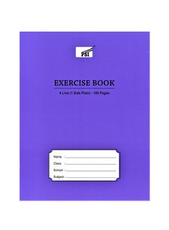Four Line Exercise Notebook, 100 Pages Blue