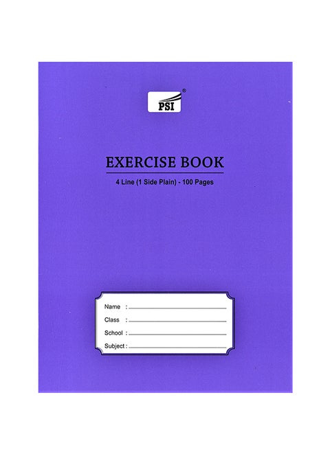 Four Line Exercise Notebook, 100 Pages Blue