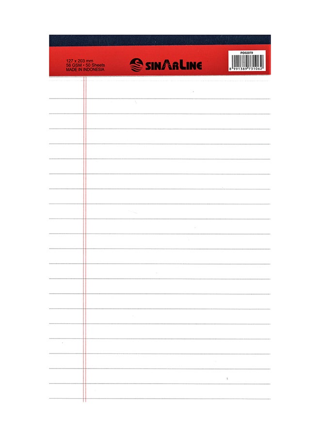 SINARLINE A5 Writing Pad, 50 Pages White - Image 1