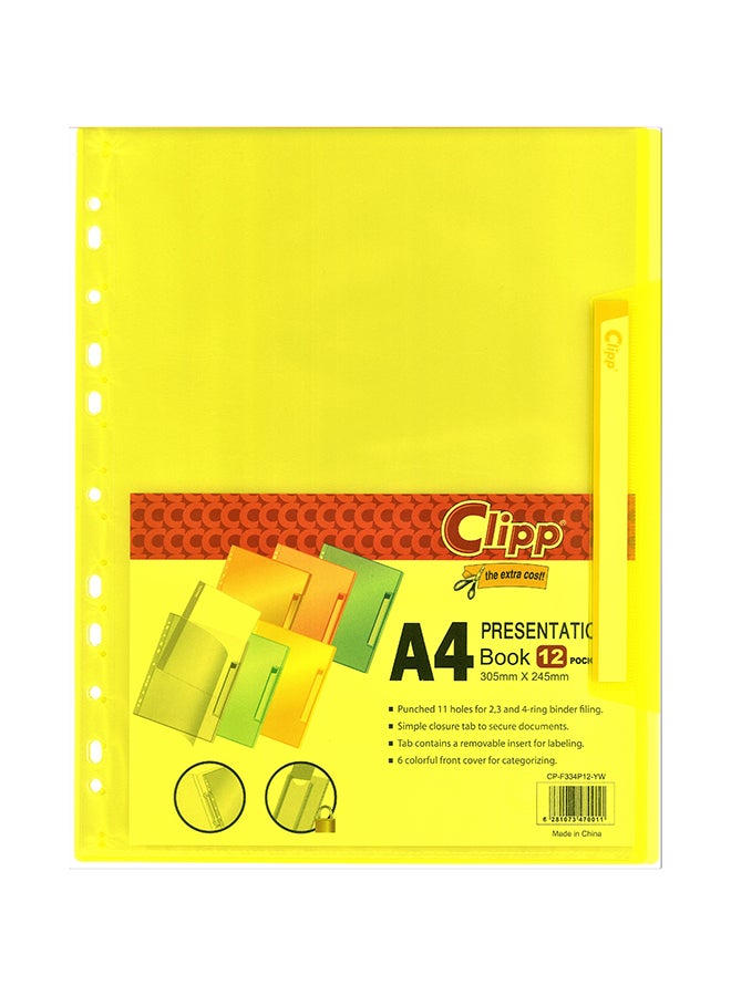 A4 Size Presentation Book Yellow