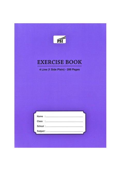 A5 Four Line Exercise Book, 200 Pages Blue