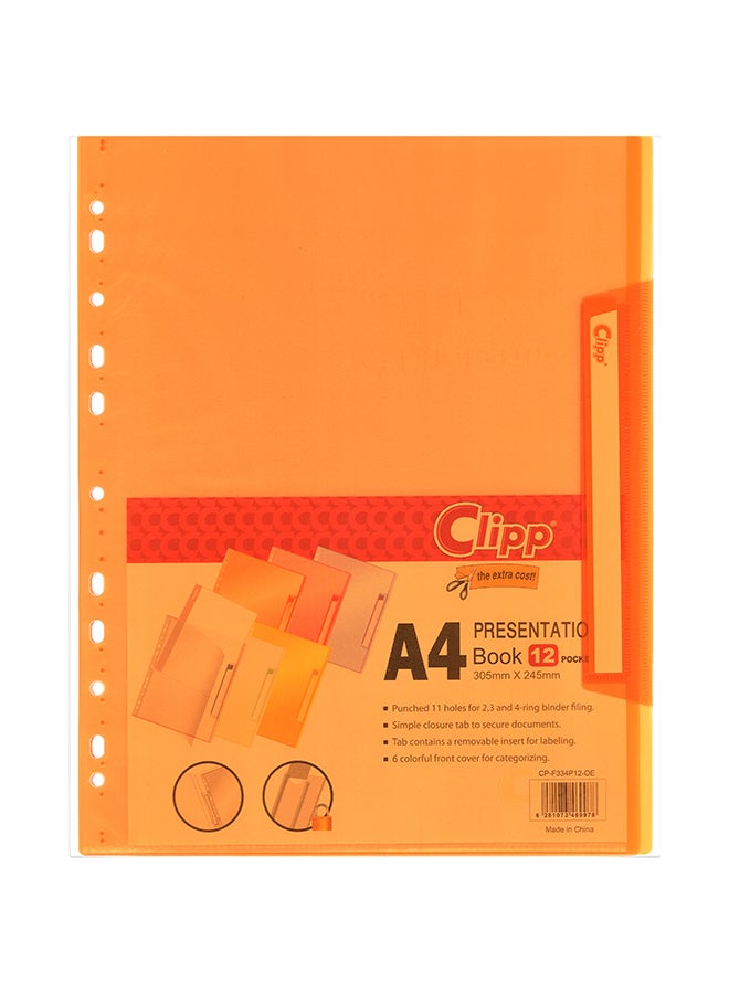 A4 Size Presentation Book Orange