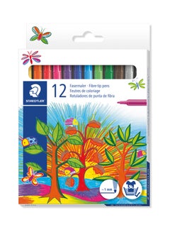 STAEDTLER 12-Piece Noris Fibre Tip Colouring Pen Set Multicolour  - Image 1