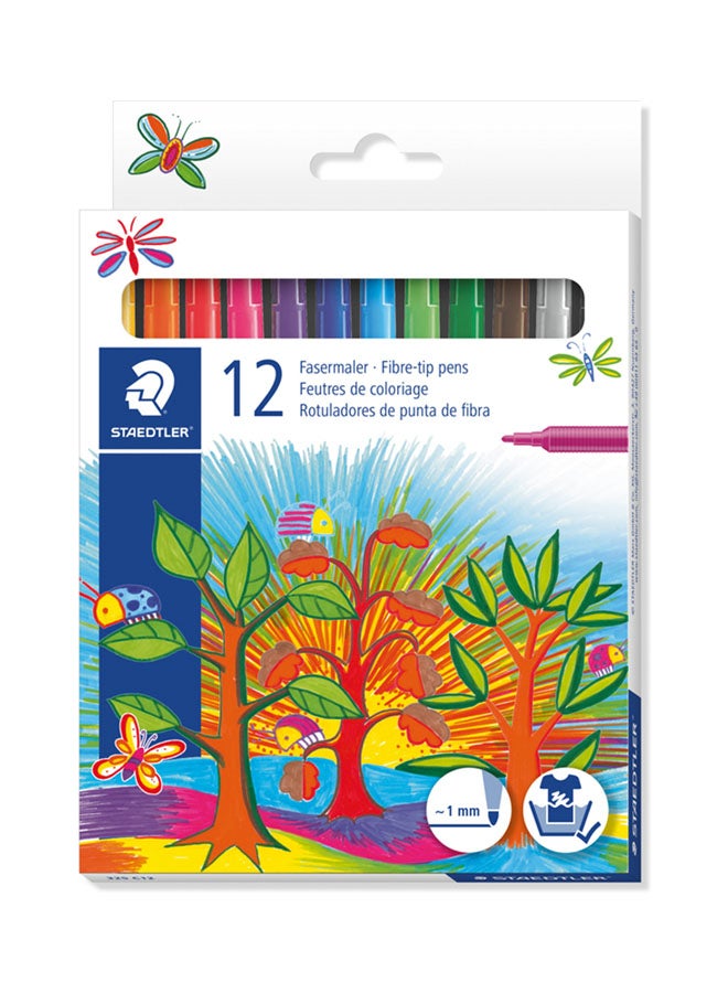STAEDTLER - 12-Piece Noris Fibre Tip Colouring Pen Set Multicolour - Image 1
