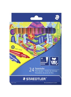STAEDTLER 24-Piece Noris Fibre Tip Colouring Pen Set Multicolour 