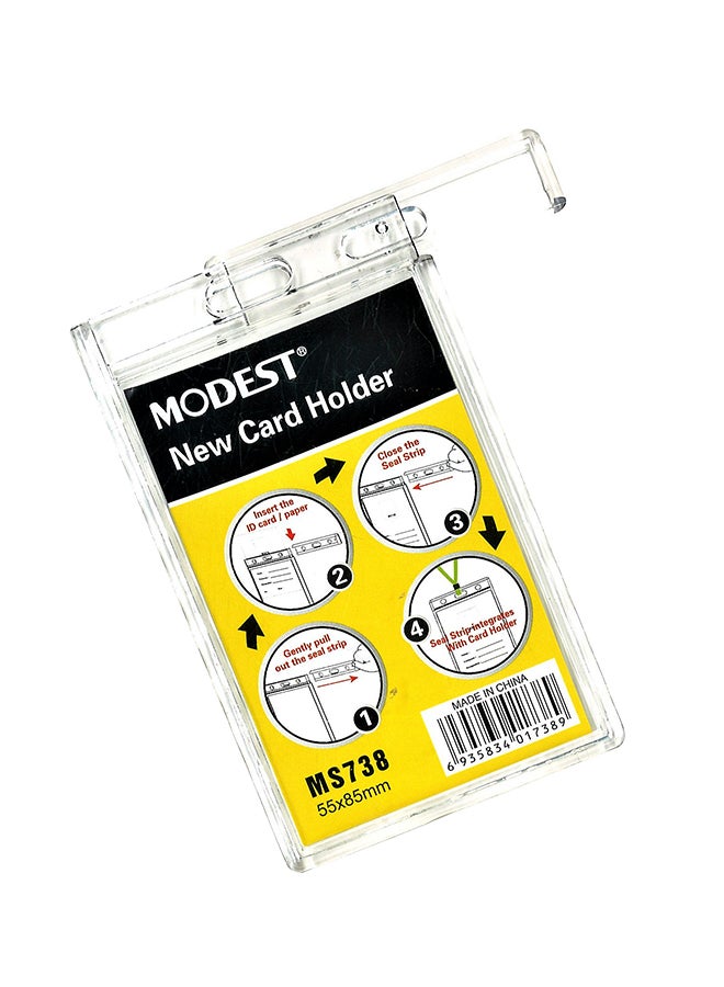 موديست حامل بطاقات هوية بتصميم أفقي شفاف - Image 2