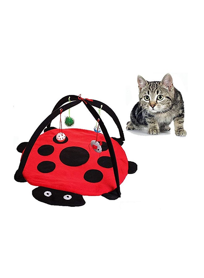 Hammock Tent With Hanging Mouse Bell Toy Red/Black 61x61x34cm - Image 2