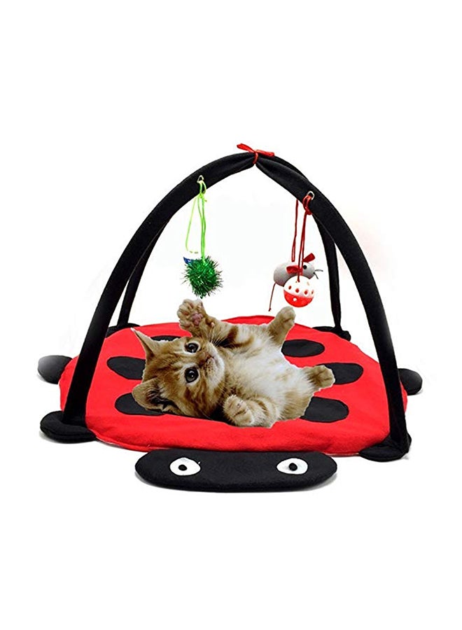 Hammock Tent With Hanging Mouse Bell Toy Red/Black 61x61x34cm - Image 3