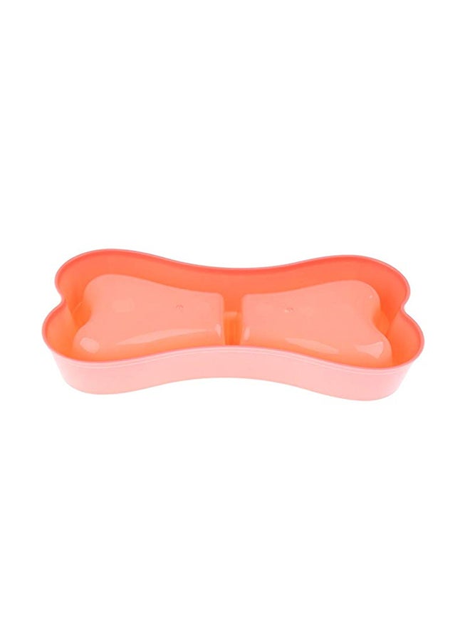 Bone Shape Double Bowl Feeder For Dog And Cat Orange 24.3x12.5x3.5centimeter - Image 3