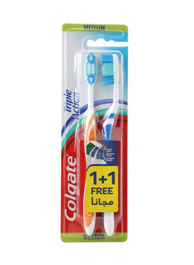 Colgate Pack Of 2 Triple Action Medium Toothbrush