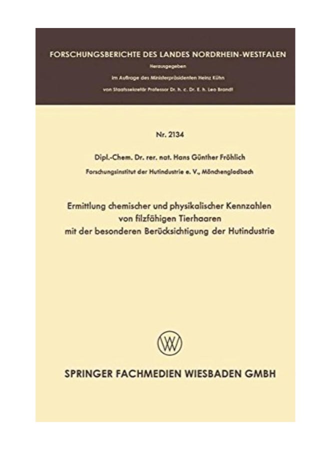 Forschungsberichte Des Landes Nordrhein - Weastfalen Paperback German by Hermann F. Gerbis  - Image 1