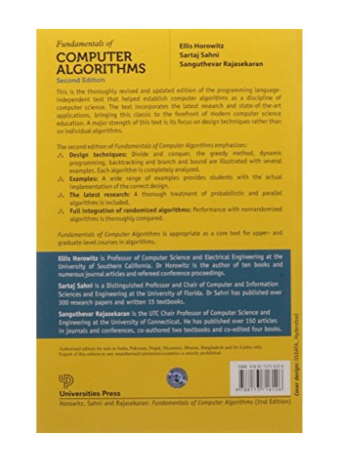 Fundamentals Of Computer Algorithms Paperback English by Ellis Horowitz  - Image 2