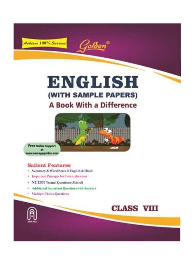 Golden English: (With Sample Papers) A Book With A Difference For Class- 8 (For 2019 Final Exams) paperback english 