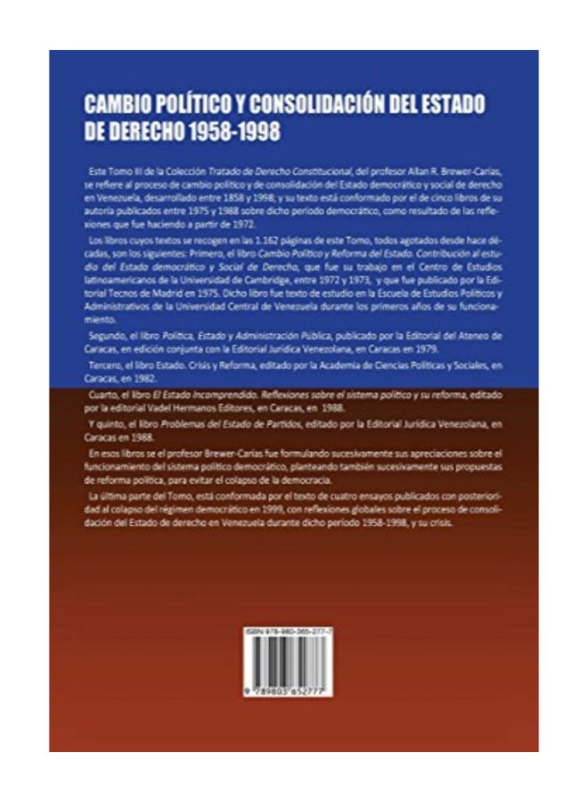 Cambio Politico y Consolidacion del Estado de Derecho 1958-1998 paperback spanish - Image 2