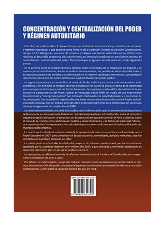 Concentracion y Centralizacion del Poder y Regimen Autoritario paperback spanish - Image 2