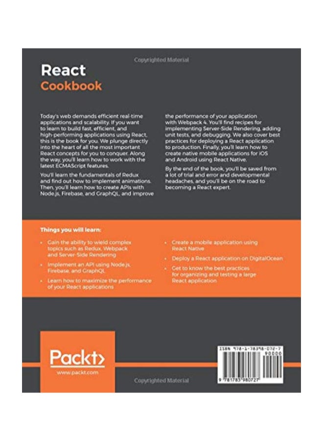 React Cookbook: Create Dynamic Web Apps With React Using Redux, Webpack, Node.Js, And Graphql Paperback English by Johannes Stein - 43342  - Image 2