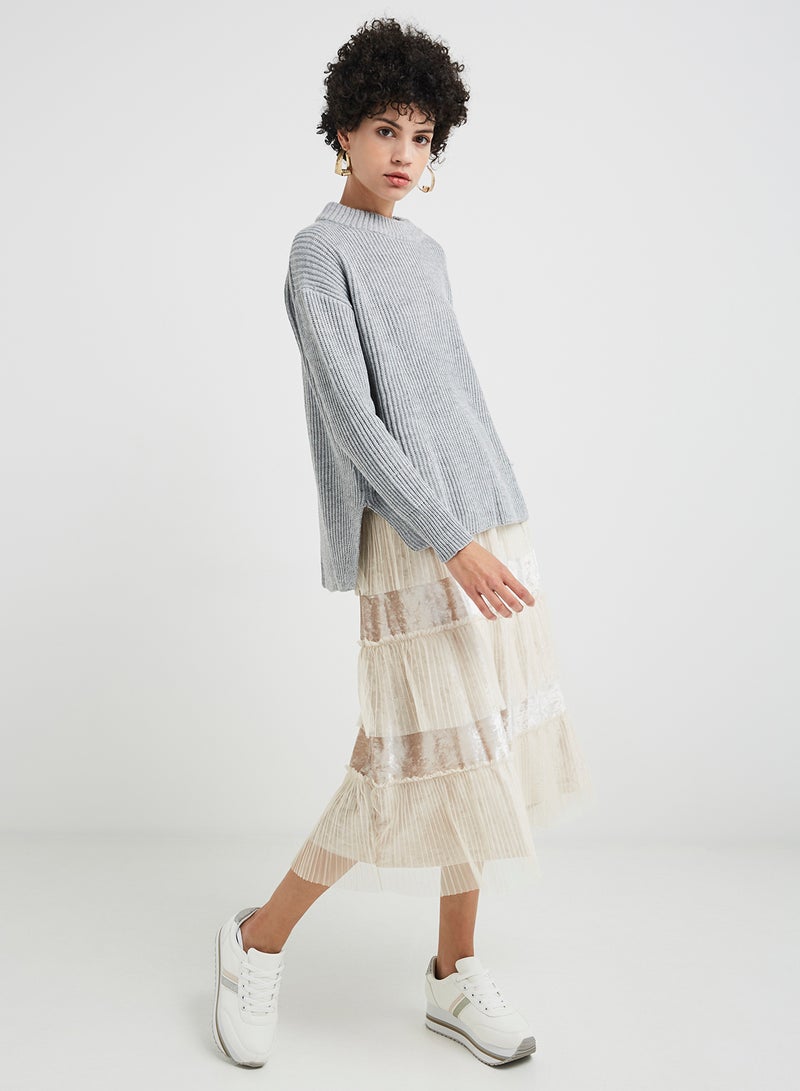 ZERESOUQ - Crew Neck Sweater Grey - Image 1