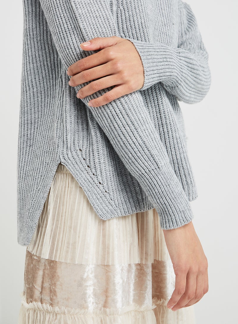 ZERESOUQ - Crew Neck Sweater Grey - Image 1