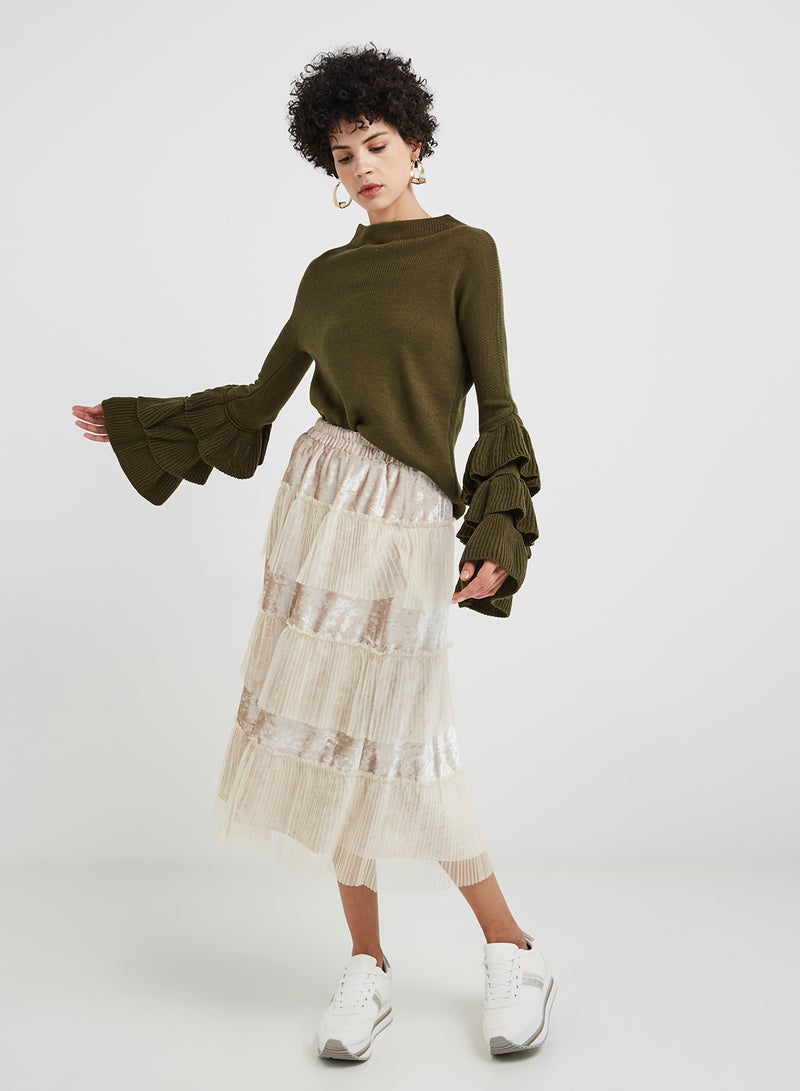 ZERESOUQ - Bell Sleeve Sweater Green - Image 1