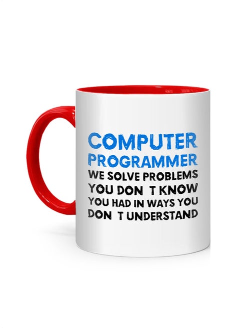 Computer Programmer Printed Mug White/Red