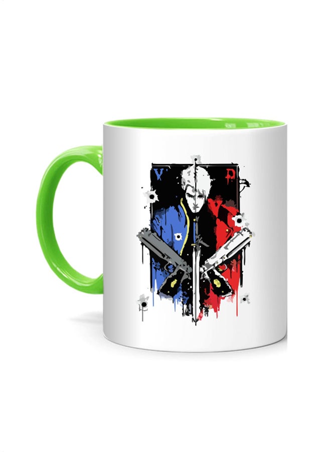 Devils Never Cry Green Inner Mug Printed Mug White/Green