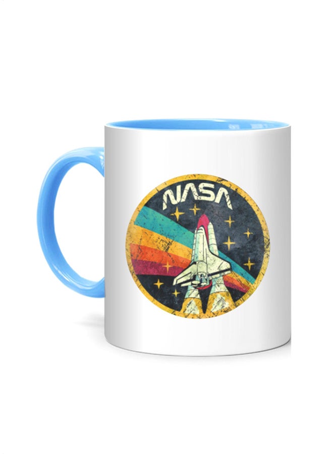 Fm Styles USA Space Agency Vintage Colors Printed Mug White/Blue
