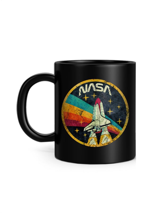 قدح بتصميم وكالة الفضاء الأمريكية بألوان عتيقة الطراز أسود 10سم