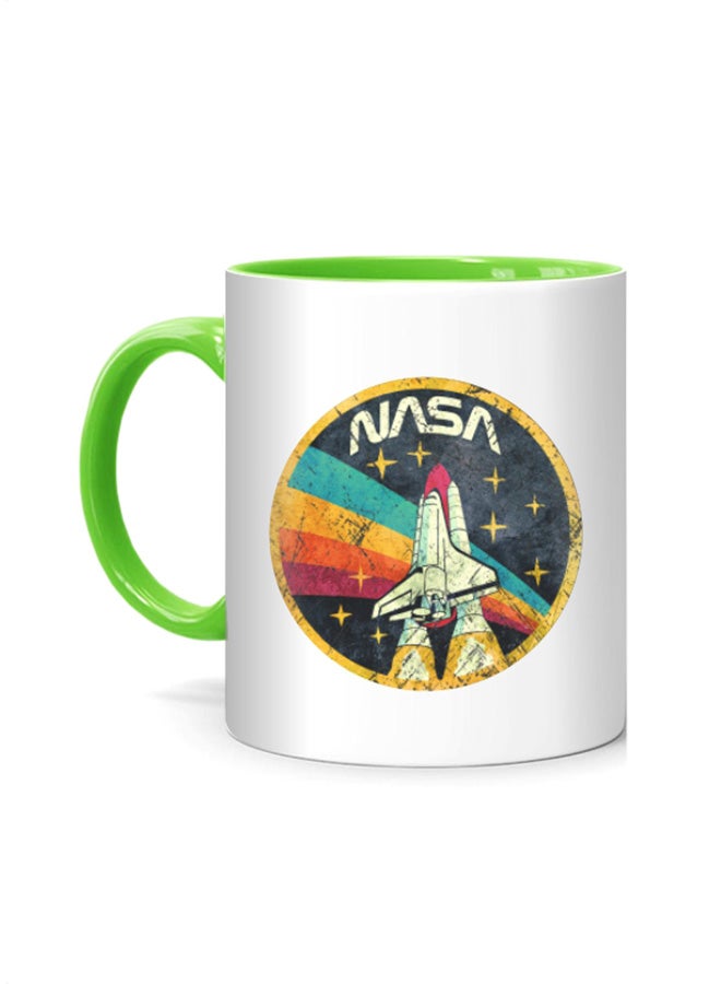Fm Styles USA Space Agency Vintage Colors Printed Mug White/Green
