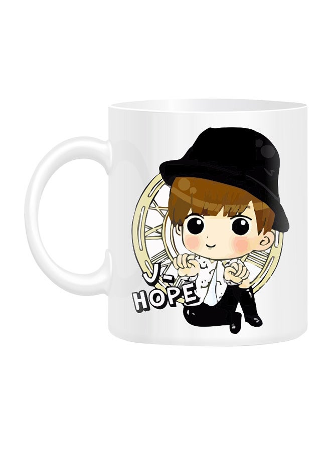 BTS Member J-Hope Cartoon Printed Mug White 10cm