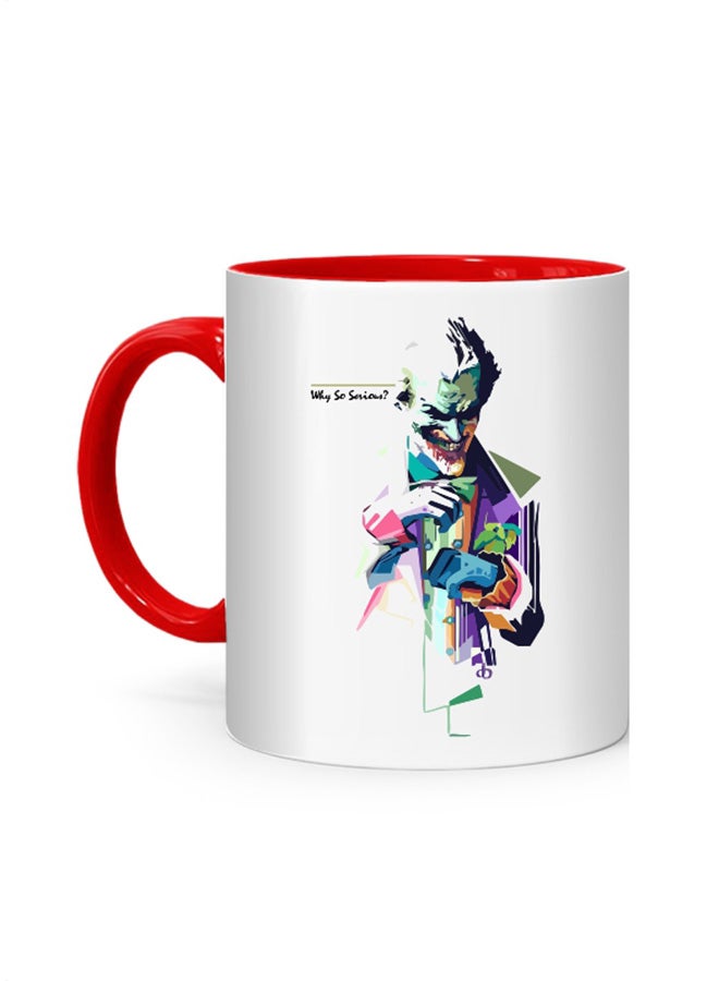 Why so serious Joker Printed Mug White/Red