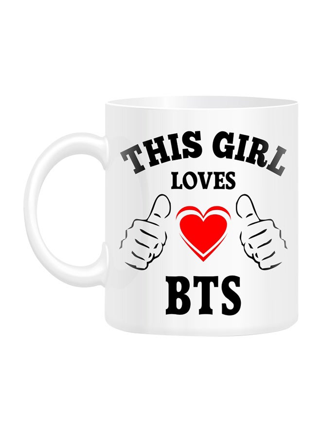 Fm Styles - This Girl Loves BTS Printed Mug White 10cm - Image 1