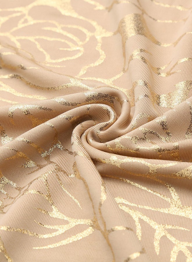 Round Neck Maxi Dress Gold  - Image 3