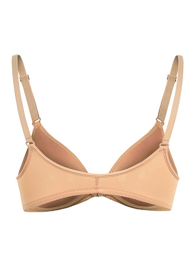Seamless Padded Push Up Bra Beige