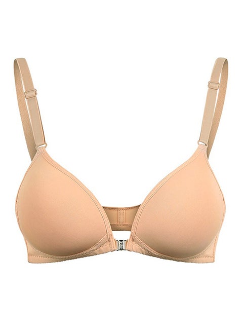 Seamless Padded Push Up Bra Beige
